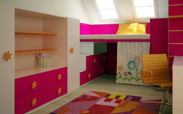 Картинка 3д графика realism реализм детская дизайн обои интерьер кабинет