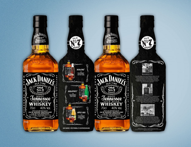 Обои картинки фото бренды, jack, daniel`s, четыре, бутылки