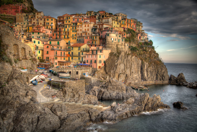 Обои картинки фото города, амальфийское, лигурийское, побережье, италия, океан, море, берег, гора, домики, спуск