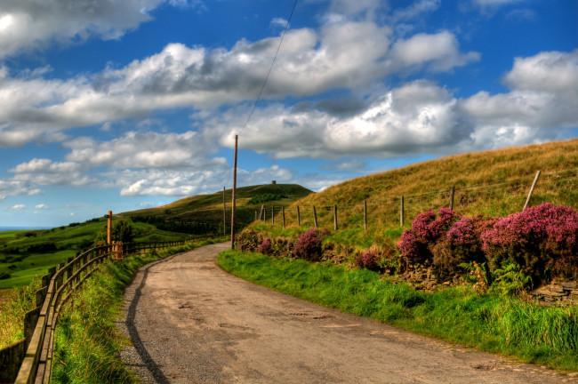 Обои картинки фото horwich, англия, природа, дороги, трава, дорога