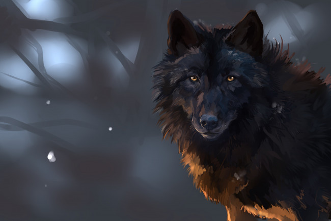 Обои картинки фото рисованные, животные,  волки, волк