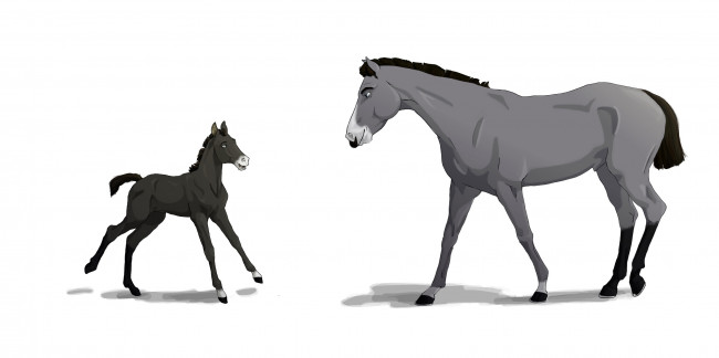 Обои картинки фото рисованное, животные,  лошади, лошадка, лошадь, фон