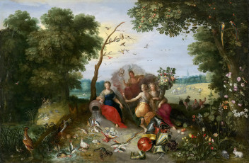 Картинка рисованное живопись Ян брейгель младший аллегория Четырех элементов