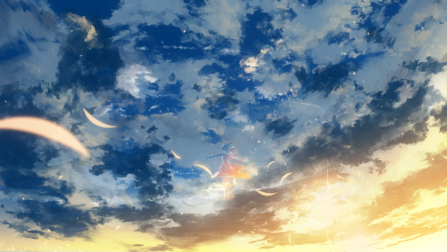 Обои картинки фото аниме, пейзажи,  природа, облака