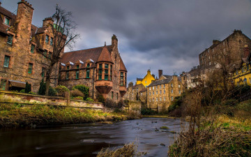 Картинка города эдинбург+ шотландия дома река