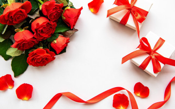 Картинка праздничные подарки+и+коробочки бант лента подарки роза