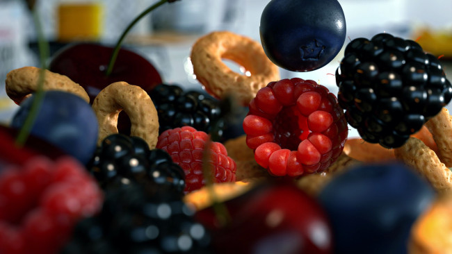 Обои картинки фото еда, фрукты,  ягоды, малина, ежевика