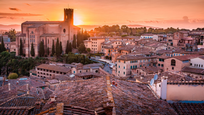 Обои картинки фото города, - панорамы, италия, тоскана, сиена