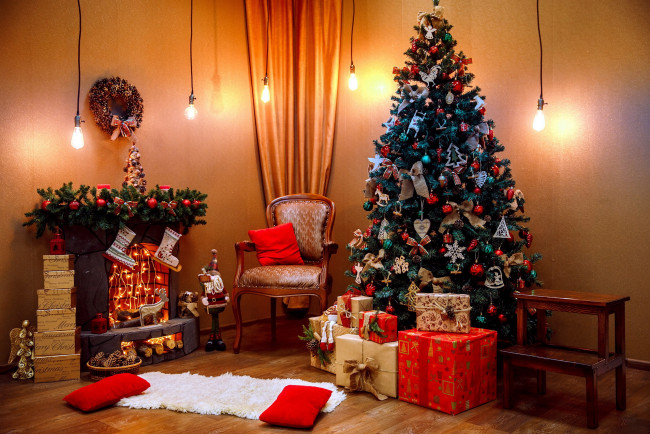 Обои картинки фото праздничные, ёлки, украшение, елка, подарки