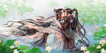 Картинка аниме mo+dao+zu+shi вэй усянь лань ванцзи озеро лотосы