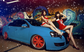 Картинка автомобили авто девушками автомобиль азиатки девушки