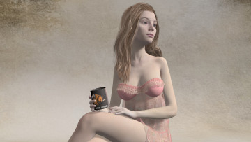 Картинка 3д+графика фантазия+ fantasy взгляд фон девушка