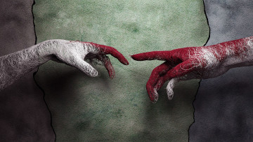 Картинка 3д+графика романтика+ romantics прикосновение руки