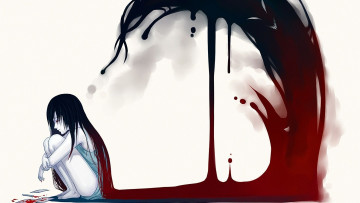 Картинка аниме unknown +другое волосы девочка эмп кровь капли волна