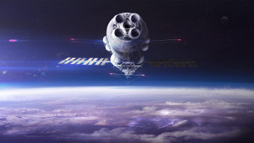 Картинка космос космические+корабли +космические+станции спутник свечение невесомость вакуум