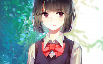 Картинка kuzu+no+honkai аниме девушка взгляд фон