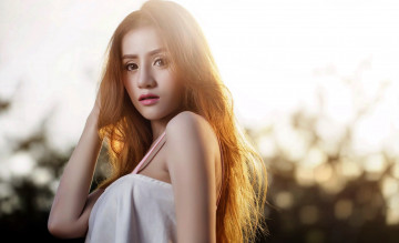 Картинка девушки -+азиатки рыжие волосы азиатка