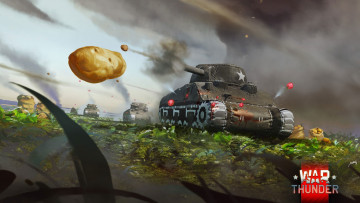 Картинка видео+игры war+thunder танки поле картошка