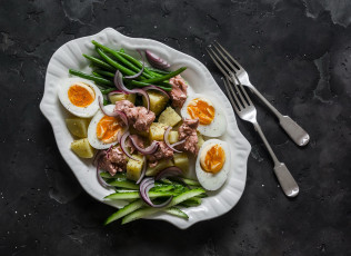 Картинка еда салаты +закуски картофель салат огурец фасоль яйцо