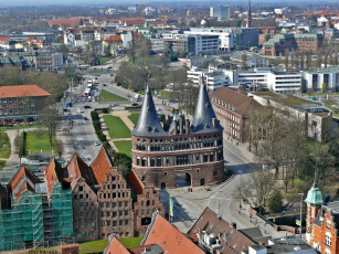 Картинка города панорамы любек германия