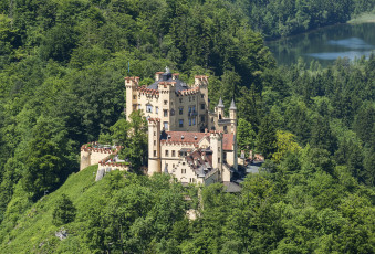 обоя замок хоэншвангау , германия, города, - дворцы,  замки,  крепости, горы, замок