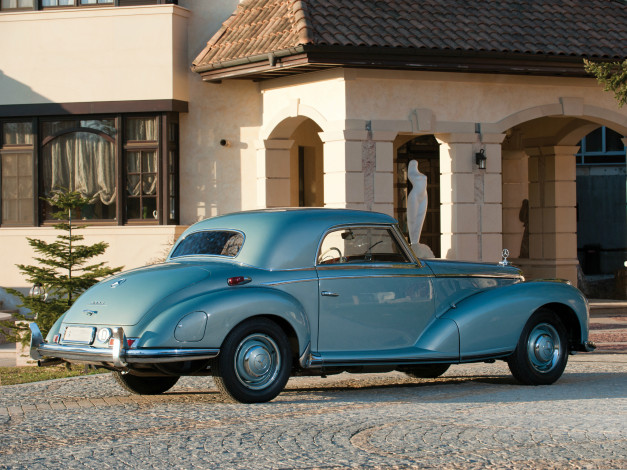 Обои картинки фото автомобили, mercedes-benz, голубой, coupe, w188, 300, s
