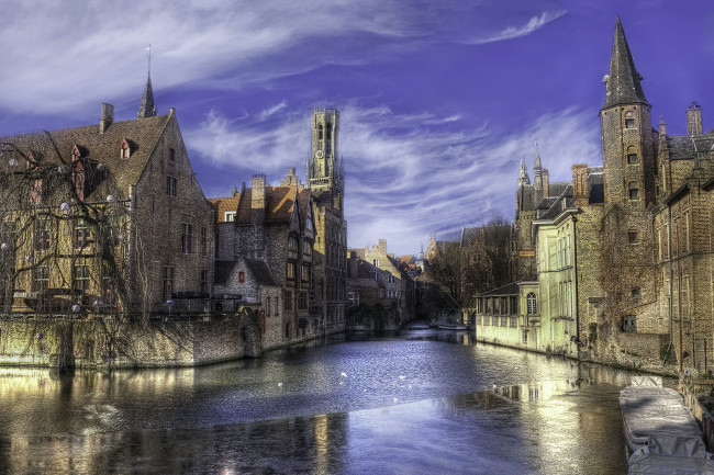 Обои картинки фото brugge,  belgium, города, брюгге , бельгия, здания, канал