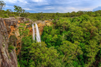 Картинка природа водопады пейзаж национальный парк мортон деревья скалы водопад