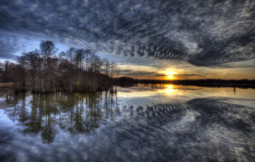 Картинка природа восходы закаты озеро небо утро