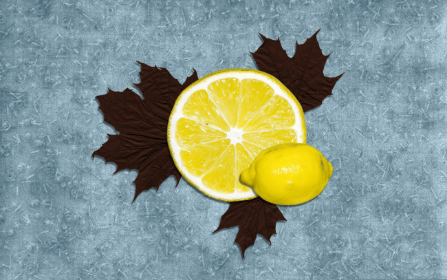 Обои картинки фото еда, цитрусы, листья, лимон, цитрус, витамины