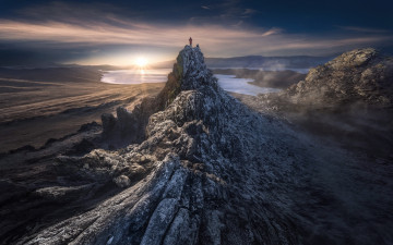 Картинка природа восходы закаты гора