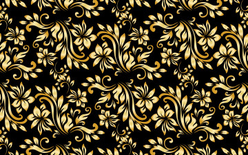Картинка разное текстуры цветы фон узор черный золотой
