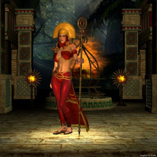 Картинка 3д графика fantasy фантазия девушка жезл