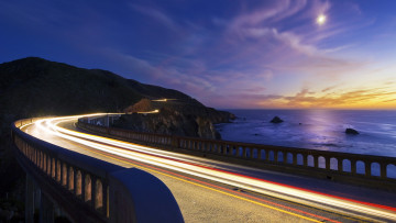 Картинка big sur california природа дороги pacific ocean тихий океан bixby bridge побережье