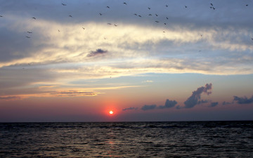 Картинка природа моря океаны закат море небо