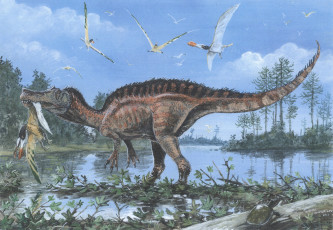 Картинка рисованные животные доисторические динозавр природа