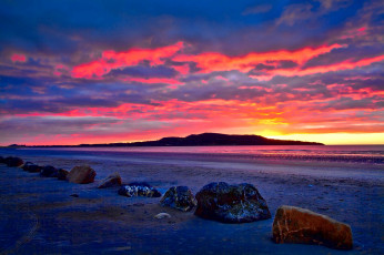 Картинка природа восходы закаты океан закат пляж камни