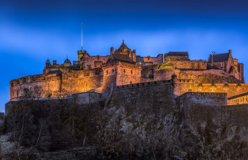 Картинка edinburgh+castle города эдинбург+ шотландия замок ночь
