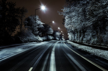 Картинка природа дороги дорога ночь