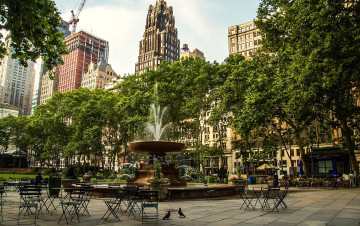 Картинка bryant+park +new+york+city города нью-йорк+ сша небоскребы парк