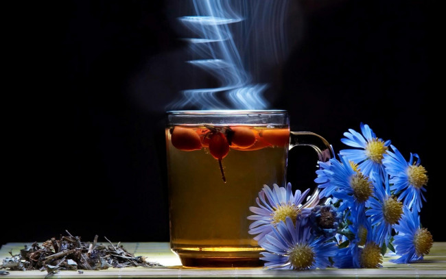 Обои картинки фото еда, напитки,  Чай, пар, цикорий, чай, шиповник