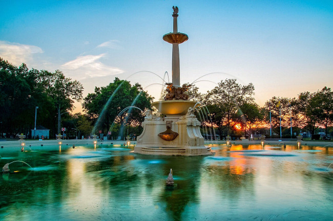 Обои картинки фото lincoln park fountain,  jersey city new jersey, города, - фонтаны, парк, фонтан