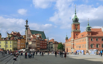 Картинка города варшава+ польша площадь памятник