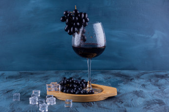Картинка еда напитки +вино лед бокал вино виноград