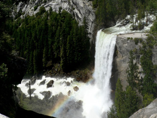 Картинка vernal fall yosemite природа водопады