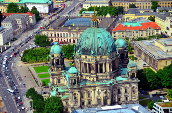 Картинка города берлин германия дорога улица собор купол