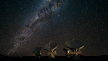 Картинка млечный путь космос галактики туманности красота радиотелескопы бездна галактика