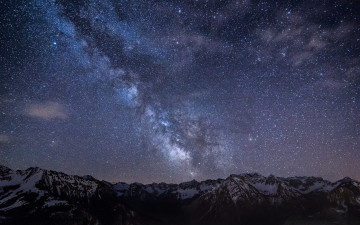 Картинка космос галактики туманности небо млечный путь горы ночь