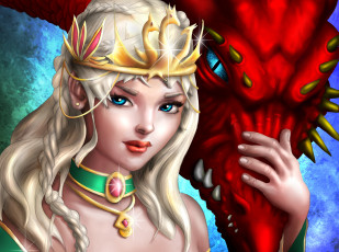 Картинка фэнтези красавицы+и+чудовища игра престолов game of thrones девушка дракон даенерис