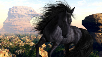 Картинка 3д+графика animals+ животные лошадь
